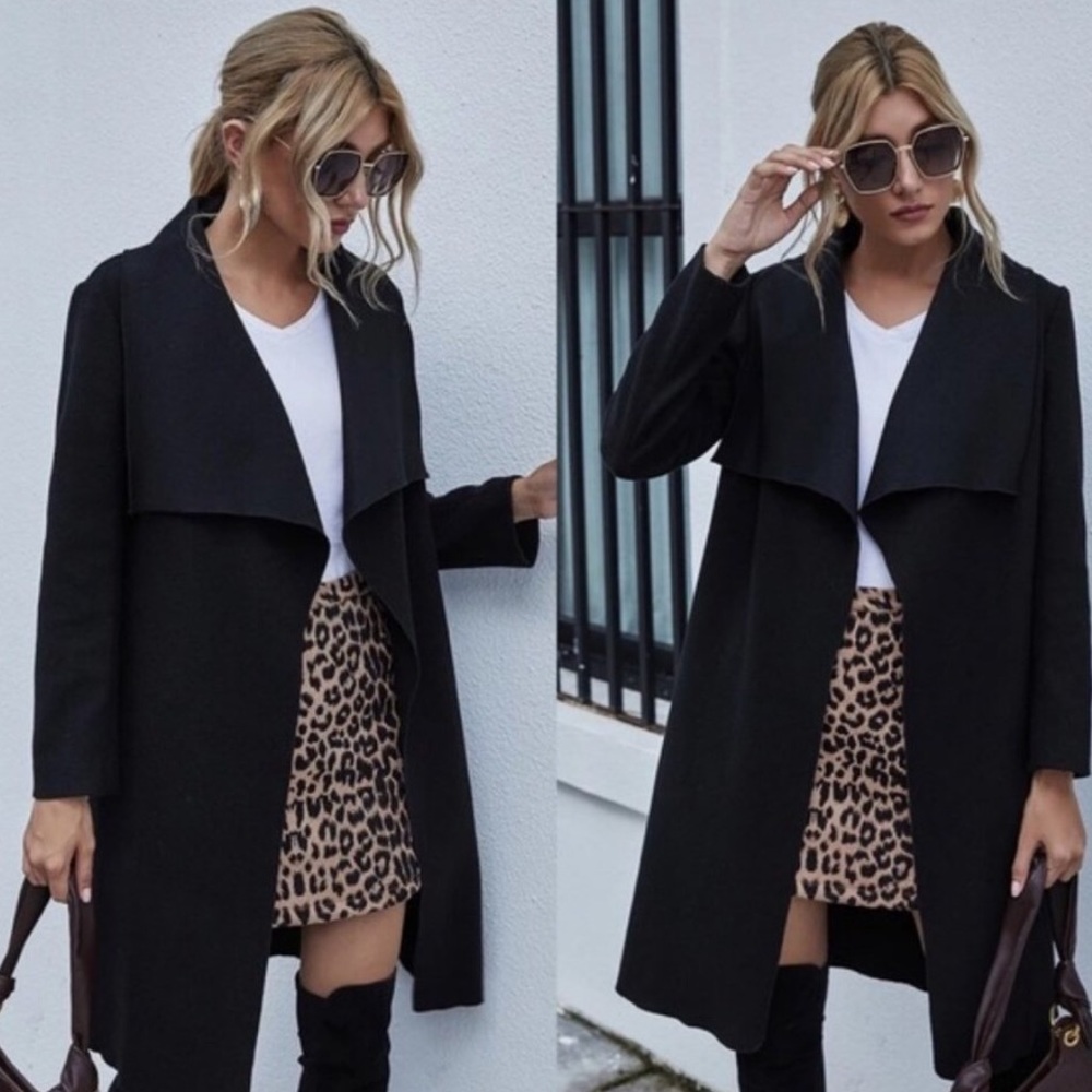 WIDE LAPEL TIE WAIST LIGHT OUTERWEAR